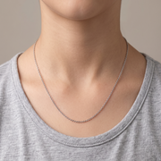 Silver Link 925 Sterling Silver Women's Chain 18.5 Inch